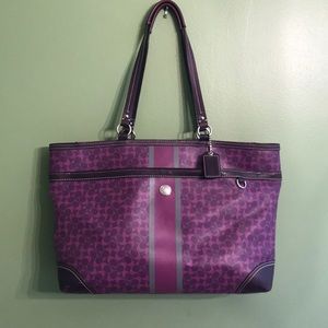 Coach Signature Leather Diaper Bag 💜